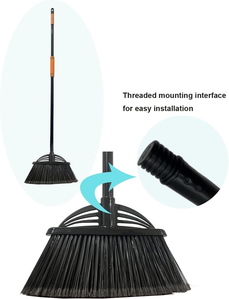 Xifando Four-Section Rod Long-Handled Broom,Heavy-Duty Broom, Angle Broom for Outdoor/Indoor（Black+Blue） - Image 3